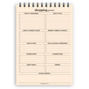 A5 groceries shopping list notepad | Spiral desk pad | Coloured and white paper