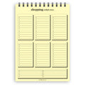 A5 multiple stores shopping list notepad | Spiral desk pad | Coloured and white paper