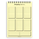 A5 multiple stores shopping list notepad | Spiral desk pad | Coloured and white paper