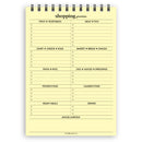 A5 groceries shopping list notepad | Spiral desk pad | Coloured and white paper