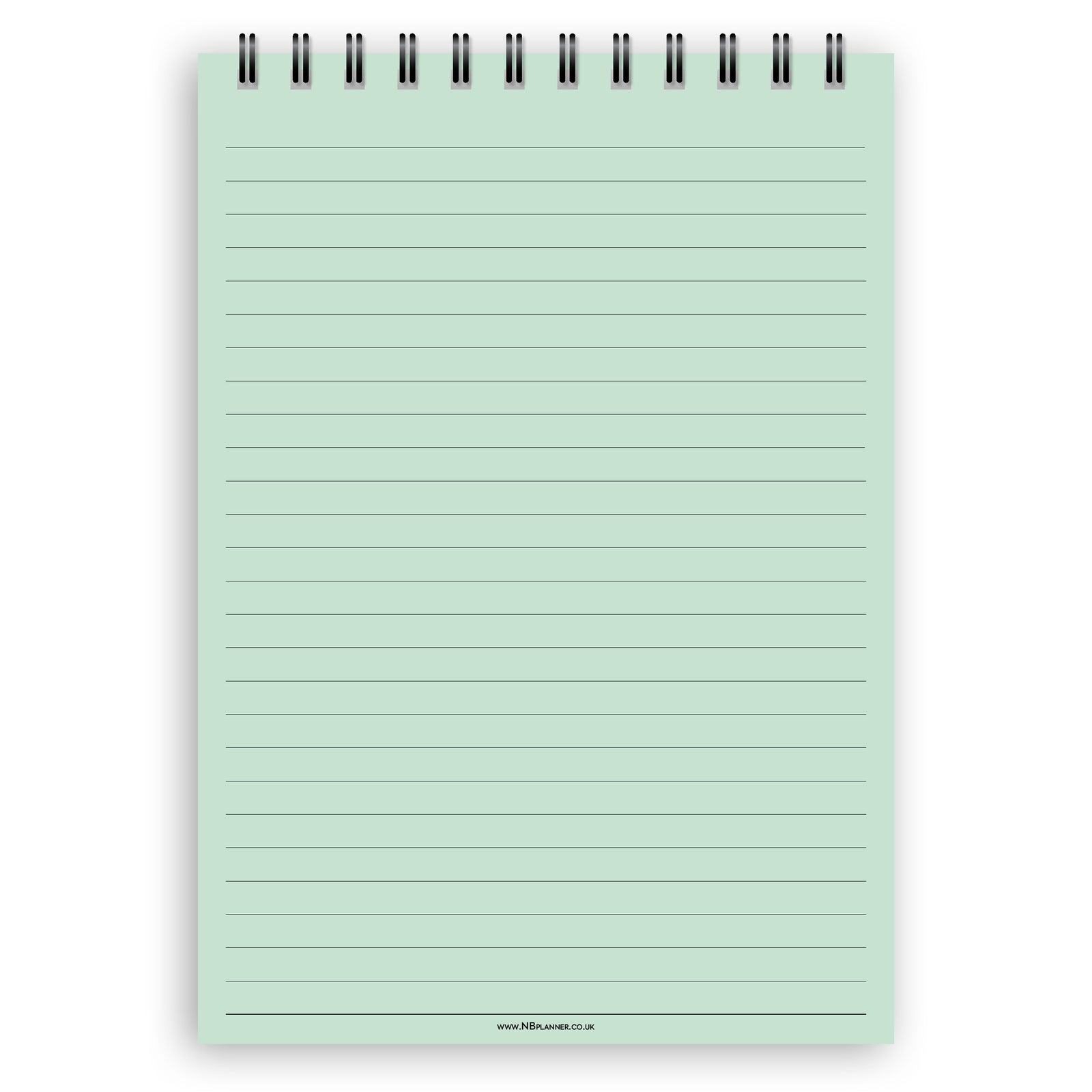 A5 wide-ruled notepad | Spiral desk pad | Coloured and white paper