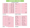 Academic 2026-2027 Week on two pages pink diary organiser refill insert | Filofax PERSONAL size COMPATIBLE | 95 x 171mm