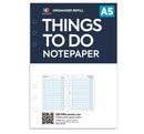 A5 size Things to do notepaper organiser refill |Classic collection