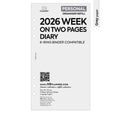 2026 Personal size Week on two pages diary organiser refill | Coloured paper