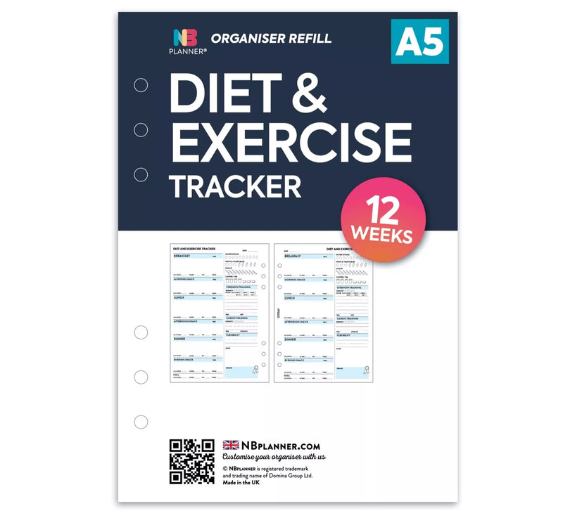 A5 size daily diet & exercise tracker organiser refill | Classic collection