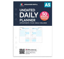 A5 size Undated daily planner organiser refill |Classic collection