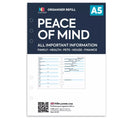 A5 size Peace of mind organiser refill | Classic collection