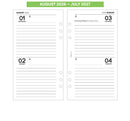Academic 2026-2027 Two days on one page lined diary organiser refill insert | Filofax PERSONAL size COMPATIBLE | 95 x 171mm
