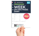 2027 A5 size week on two pages diary organiser refill insert | Filofax A5 COMPATIBLE | 148 x 210mm