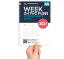 2027 A5 size week on two pages appointments diary organiser refill insert | Filofax A5 COMPATIBLE | 148 x 210mm