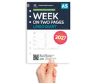 2027 A5 size week on two pages lined diary organiser refill insert | Filofax A5 COMPATIBLE | 148 x 210mm