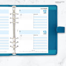 A5 size Two days per page diary organiser refill insert | Classic collection