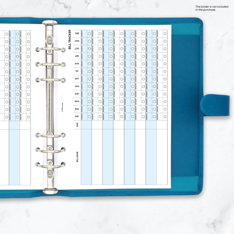 A5 size Bill tracker organiser refill | Classic collection