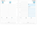 A5 size Day on one page workday planner organiser refill | Monthly / Daily | Classic collection