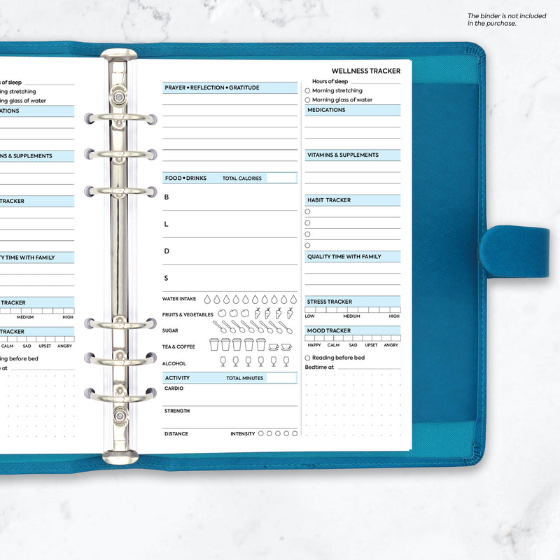 A5 size Wellness tracker organiser refill | Classic collection